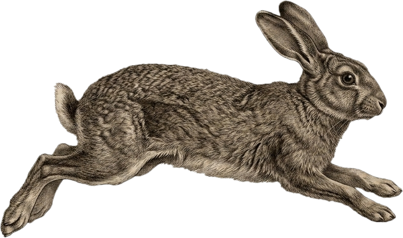 A running hare